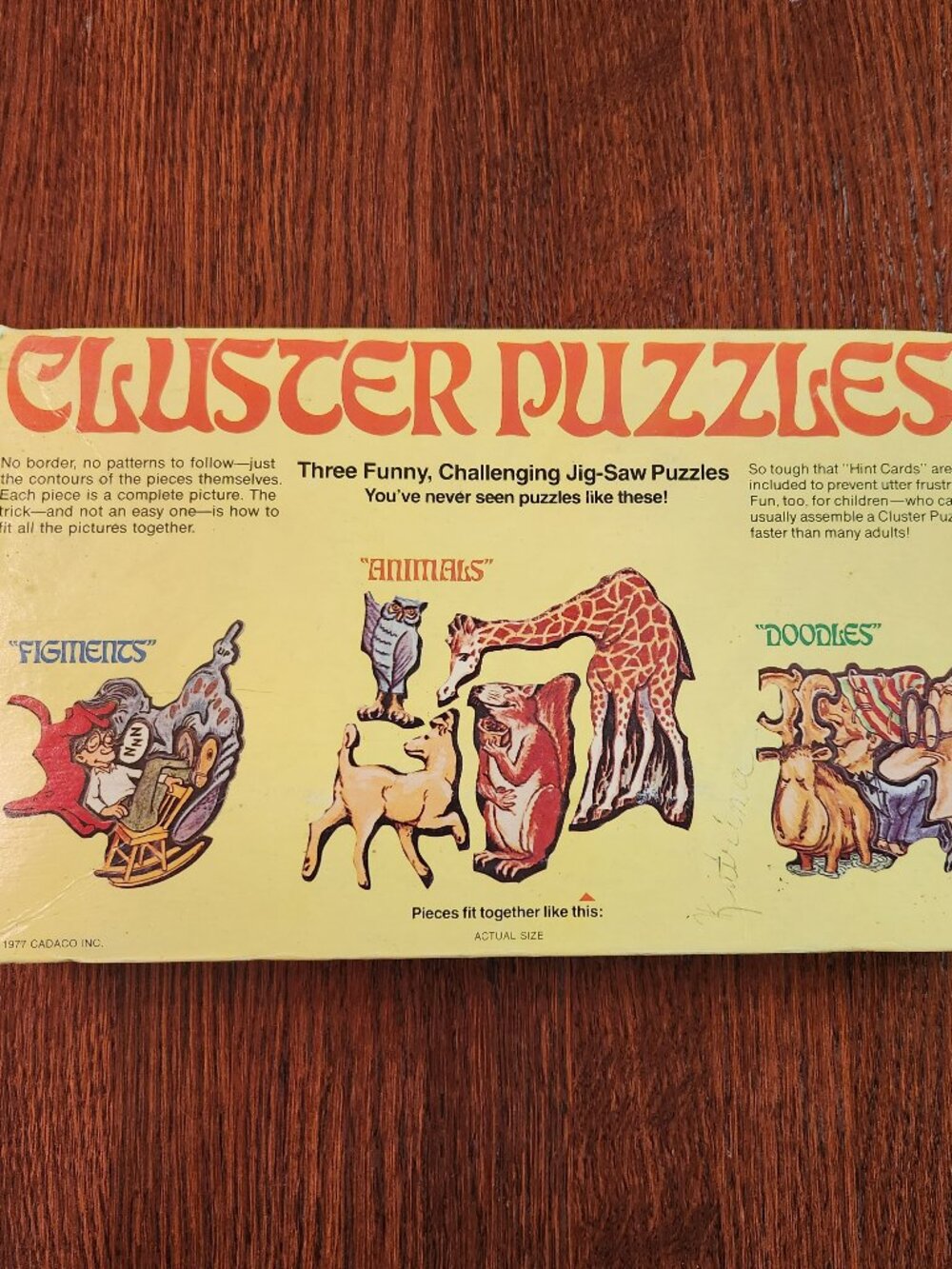 Cadaco 1977 Cluster Puzzles Animals Art Cartoons Vintage Cardboard Jigsaw